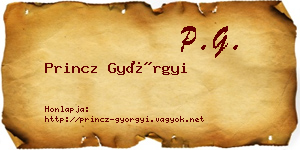 Princz Györgyi névjegykártya